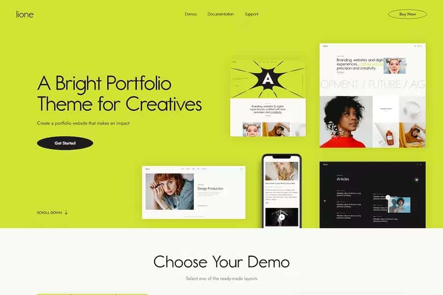 Lione - Personal Portfolio for Creatives WordPress Theme
