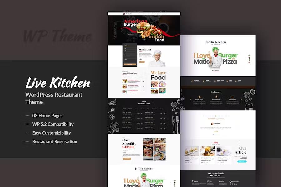 Livekitchen - Restaurant Cafe WordPress Theme