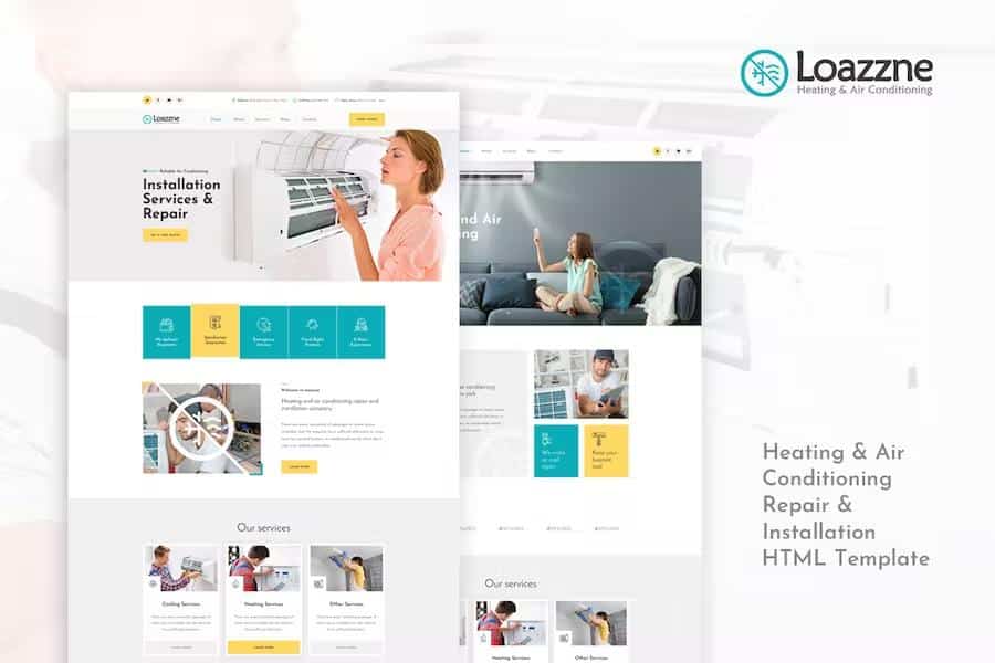 Loazzne - Heating & Air Conditioning Services HTML Template
