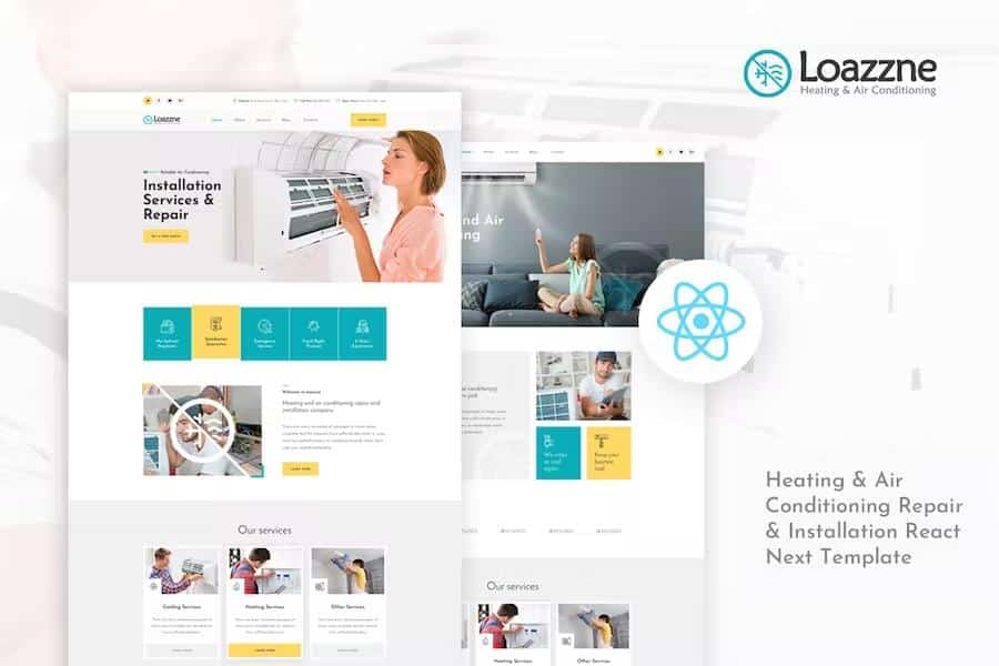 Loazzne - React Next Heating & Air Conditioning Services Template