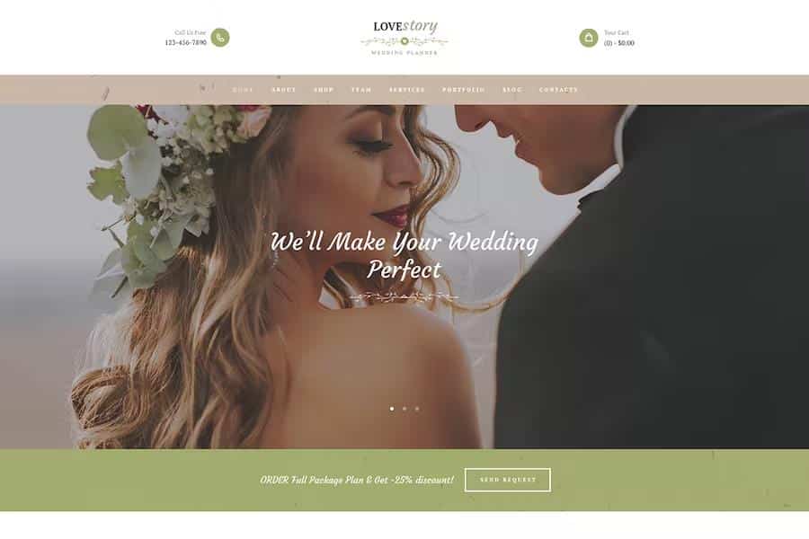 Love Story - Wedding and Event Planner Site Template