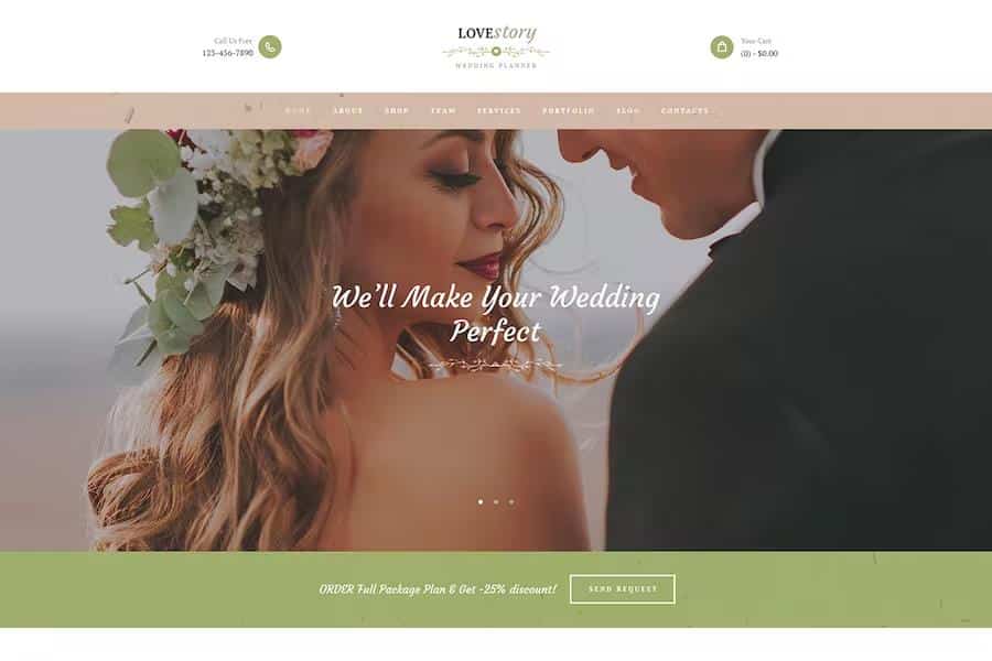 Love Story - A Beautiful Wedding and Event Planner WordPress Theme