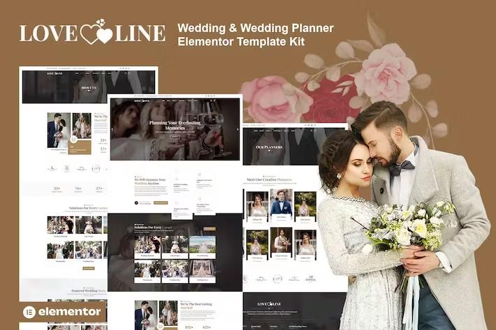 Loveline - Wedding & Wedding Planner Elementor Pro Template Kit product preview