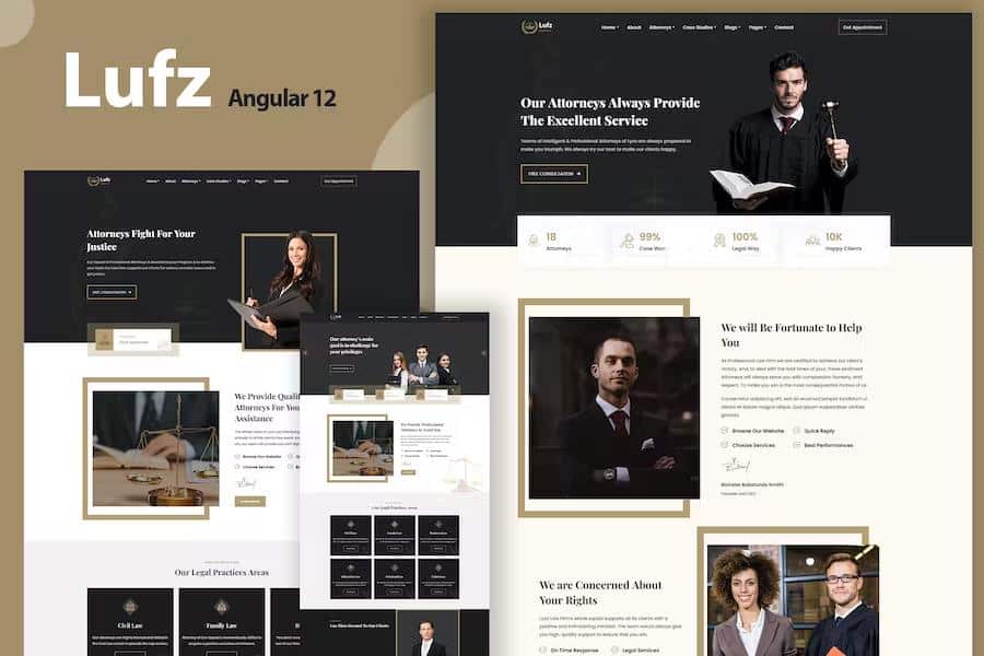 Lufz - Law Firm & Attorney Angular 14 Template