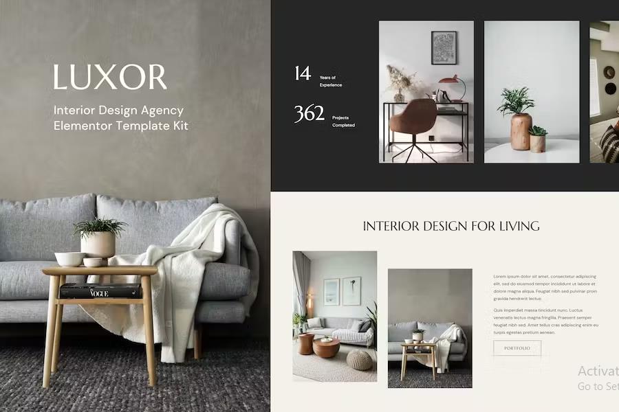 Luxor - Interior Design Agency Elementor Template Kit listing image