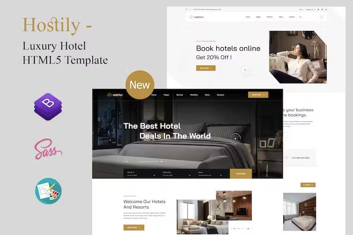 Product preview supplied for Luxury Hotel Booking Bootstrap Template
