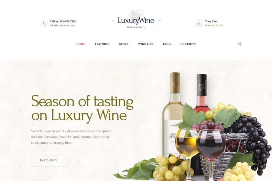 Luxury Wine - Liquor Store & Vineyard WordPress Theme + Shop