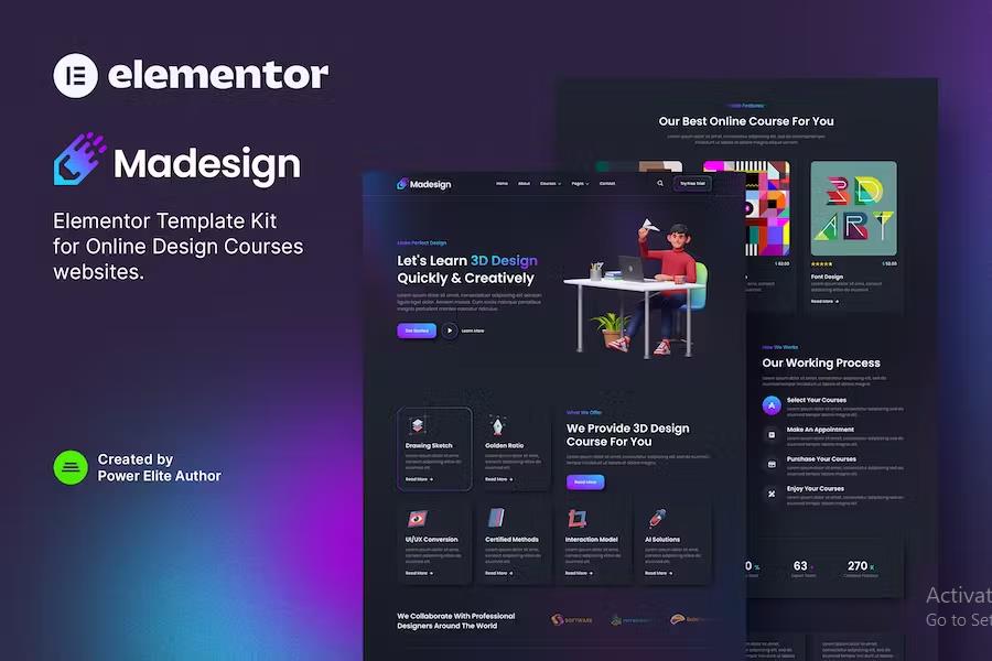 Product preview supplied for Madesign – Online Design Courses Elementor Template Kit