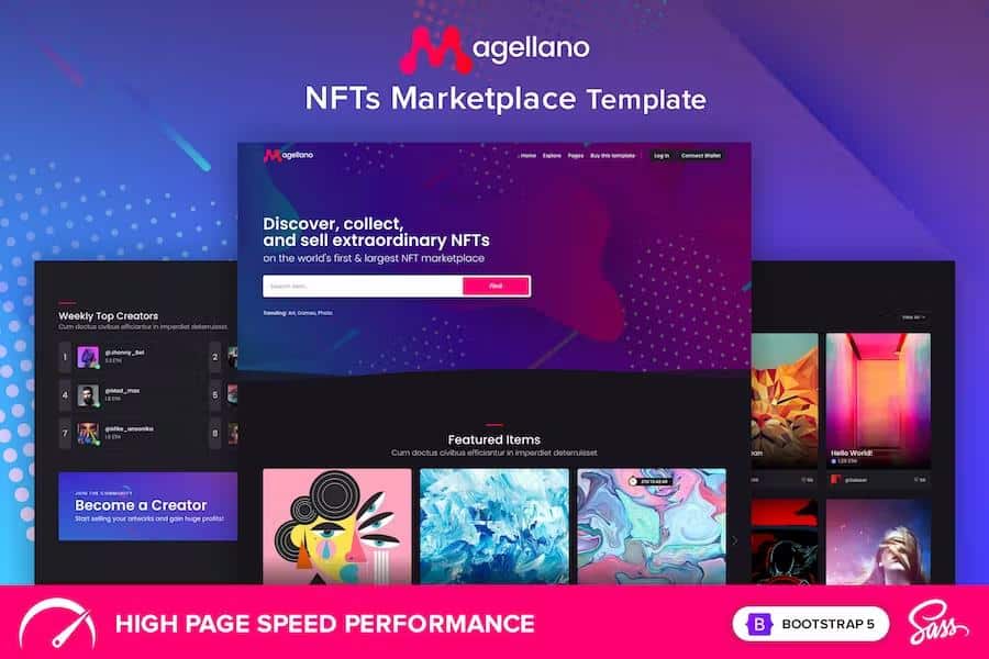 Magellano - NFT Marketplace HTML Template