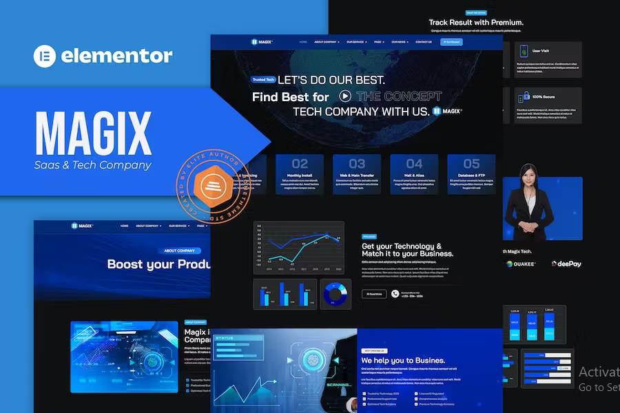 Preview image for Magix - Saas & Tech Company Elementor Template Kit