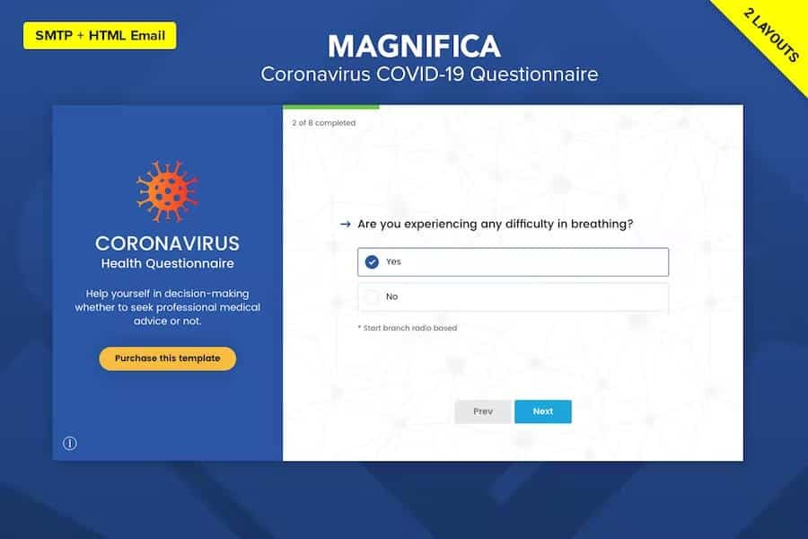 Magnifica - Coronavirus Questionnaire Form Wizard