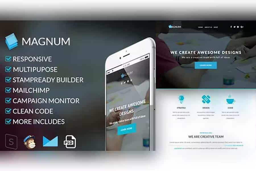 Product preview supplied for Magnum - Responsive Email Template