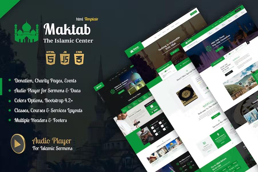 Preview image for Maktab - Islamic Institute Responsive HTML Template