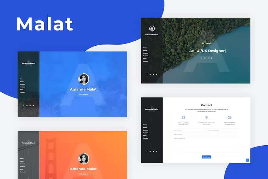 Malat - Responsive Personal   Portfolio   Resume Template