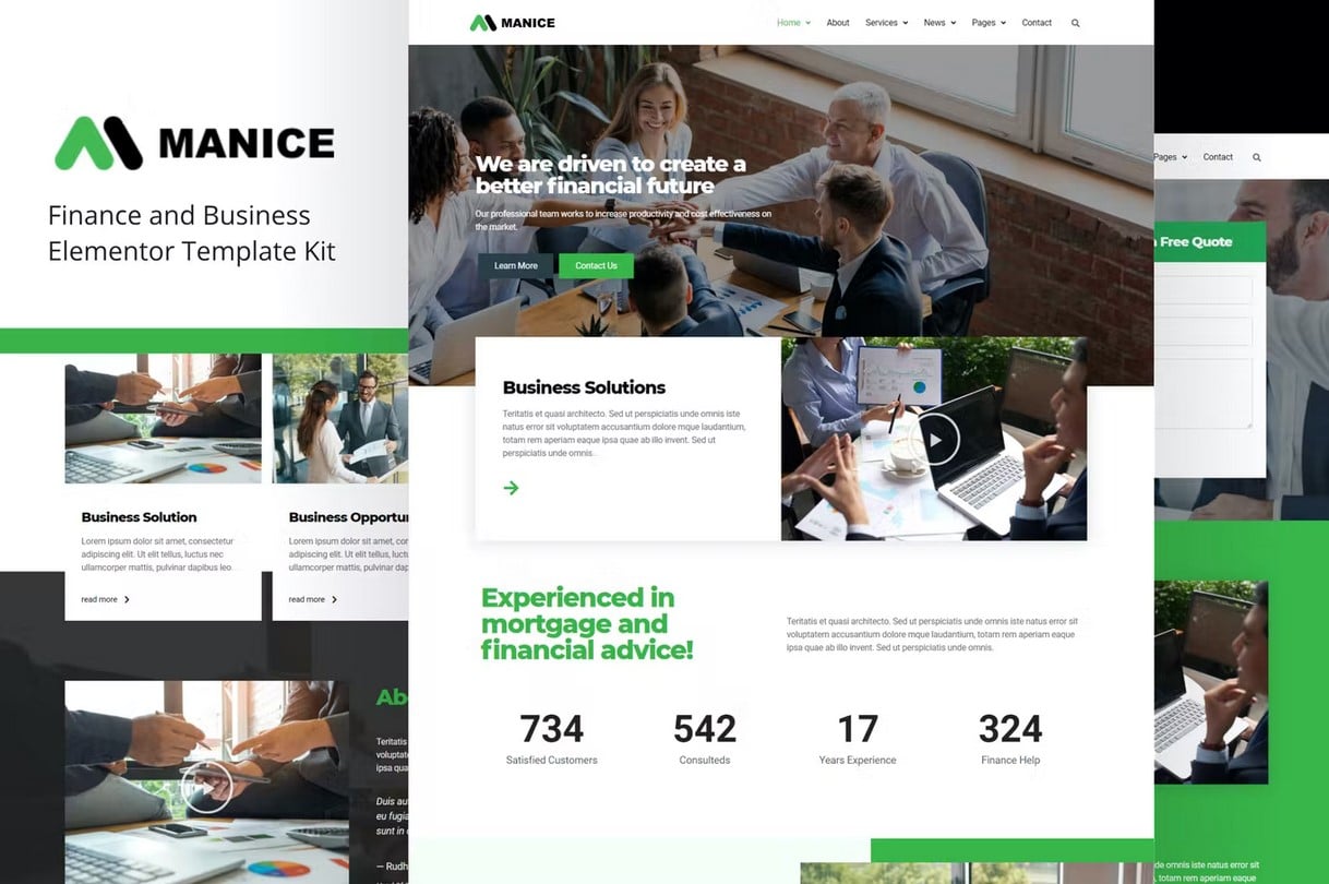 Manice - Business Elementor Template Kit