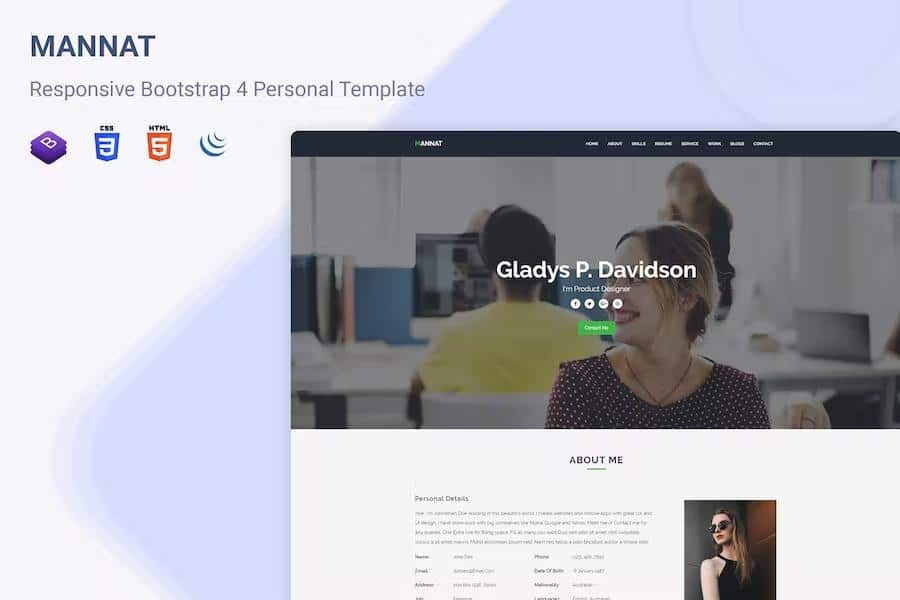 Mannat - Responsive One Page Personal Template