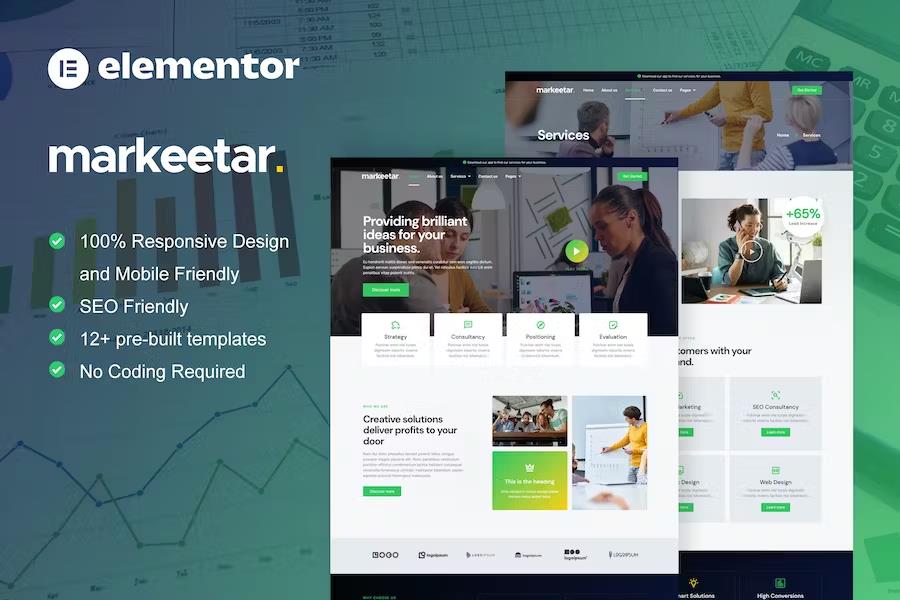 Markeetar - Digital Marketing Agency Elementor Pro Template Kit product preview