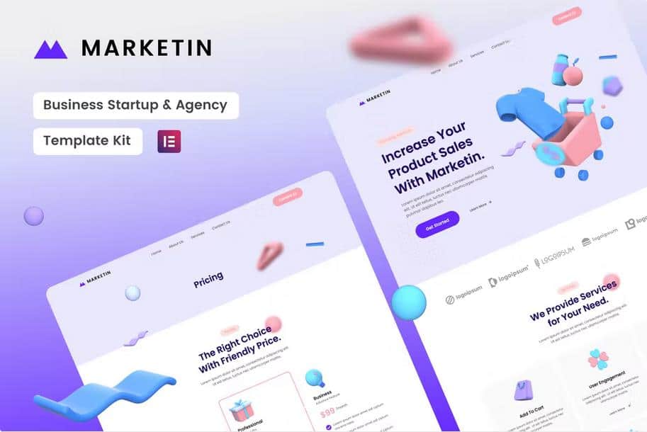Marketin - Business Startup & Agency Elementor Template Kit listing image