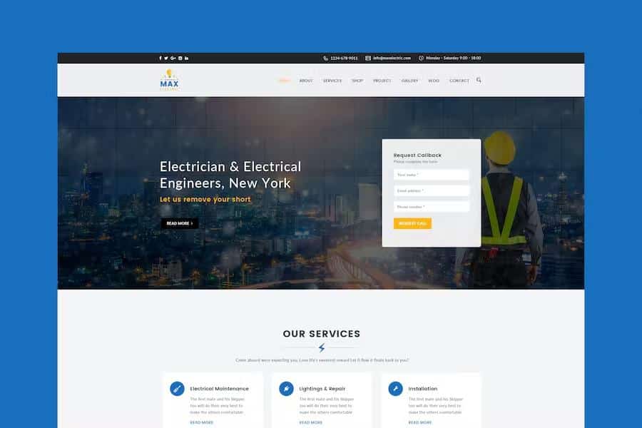 Max Electric - Responsive HTML Template