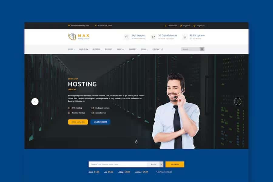 Max Hosting - Responsive HTML Template