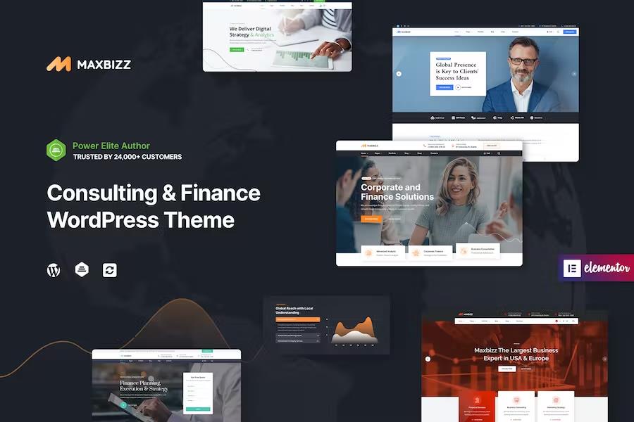 Maxbizz - Consulting & Financial Elementor WordPress Theme