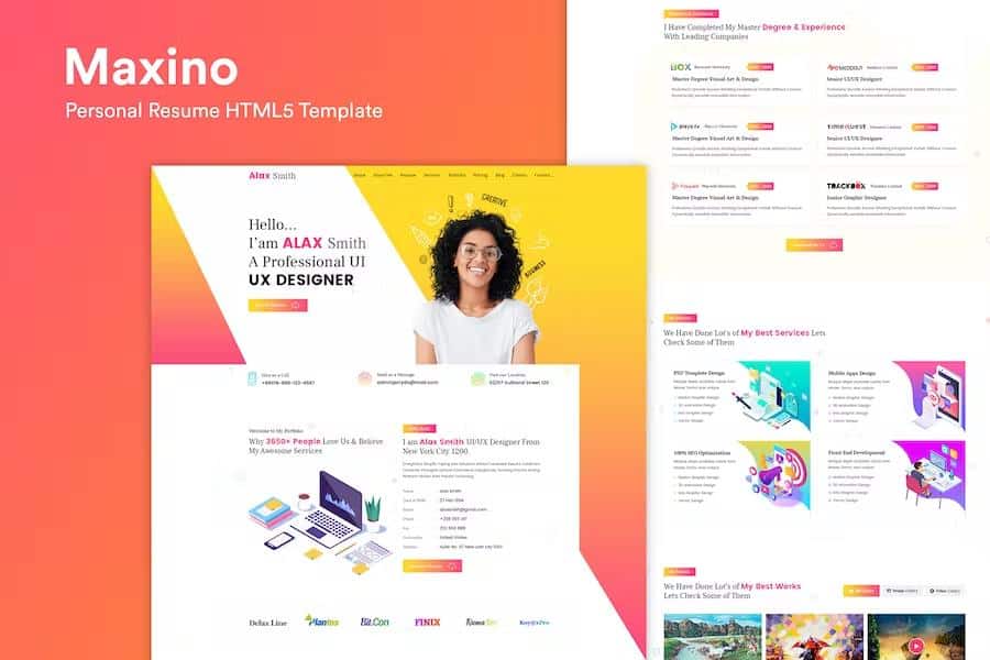 Maxino - Personal Resume HTML5 Template