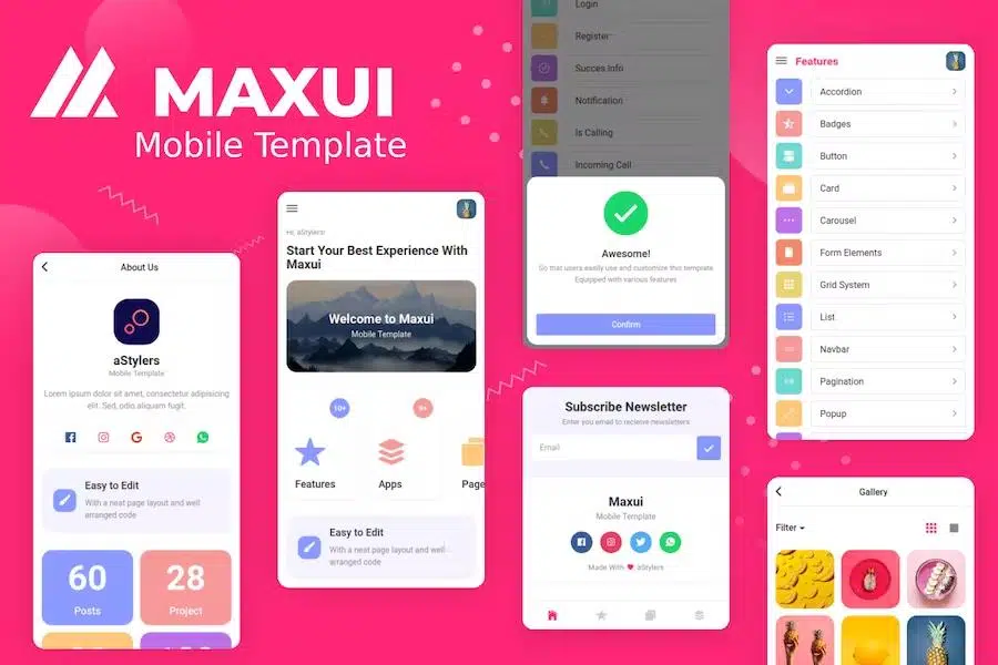 Maxui - Bootstrap Based Mobile Template