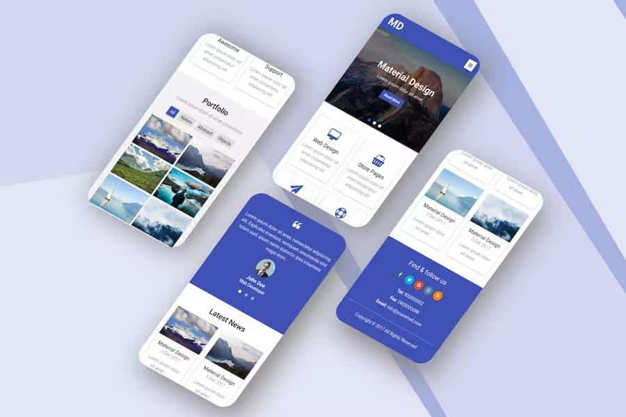 MD - Material Design Mobile Template