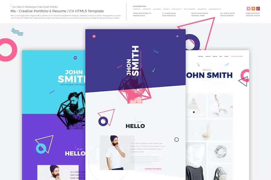 Me - Creative Portfolio & Resume   CV HTML5 Template listing image