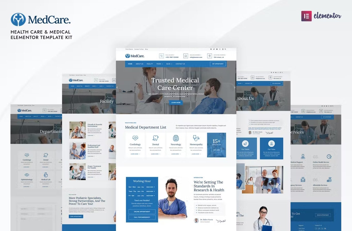 Medcare - Health Care & Medical Elementor Template Kit