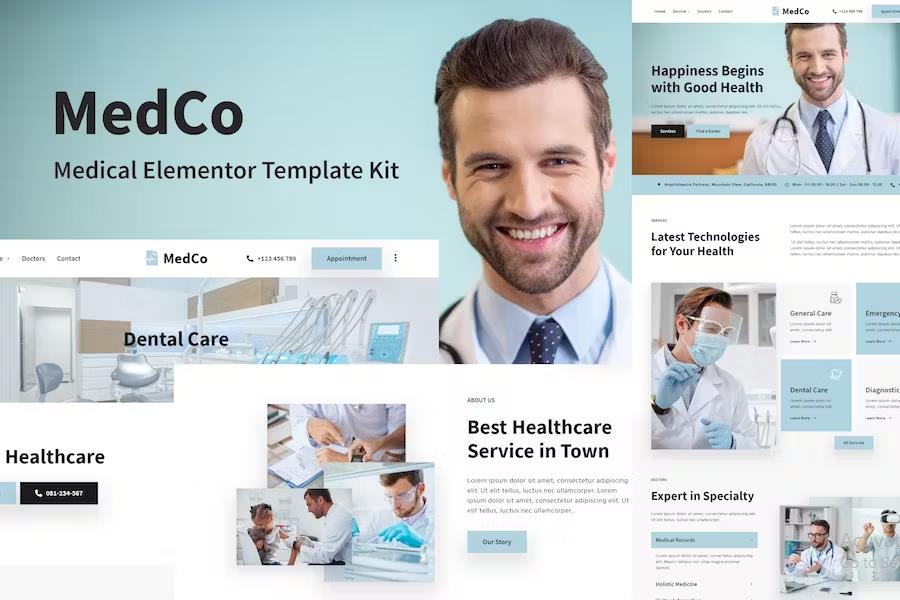 Medco - Medical Clinic & Hospital Elementor Template Kit listing image