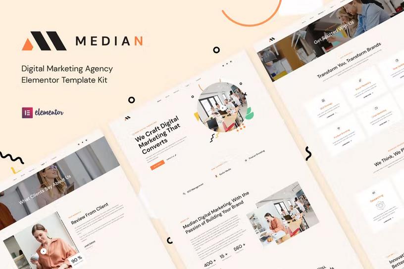 Median - Digital Marketing Agency Elementor Template Kit