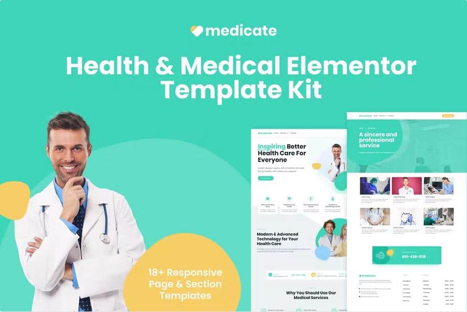 Preview image for Medicate - Health & Medical Elementor Template Kit