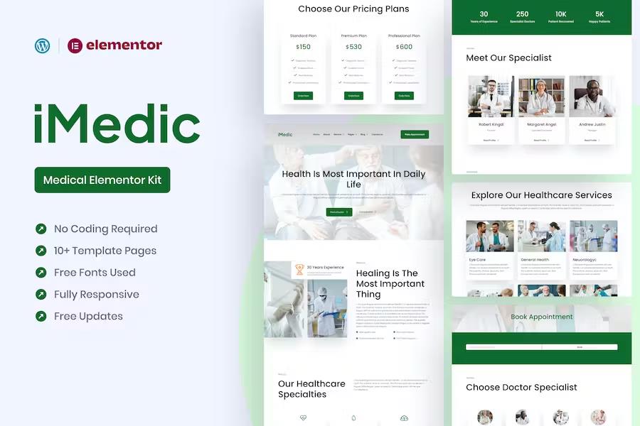Medicly - Medical Elementor Pro Template Kit listing image