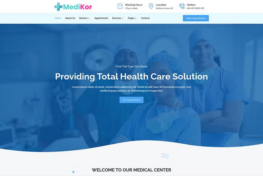 Medikor - Medical Healthcare Elementor Template Kit