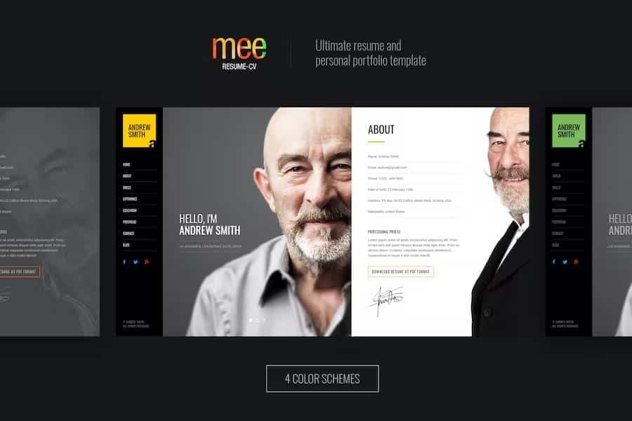 MEE - Responsive Resume   Personal Portfolio