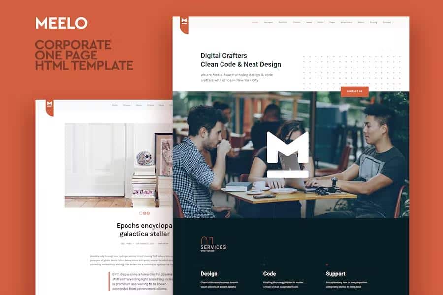 Meelo - Corporate One Page HTML Template