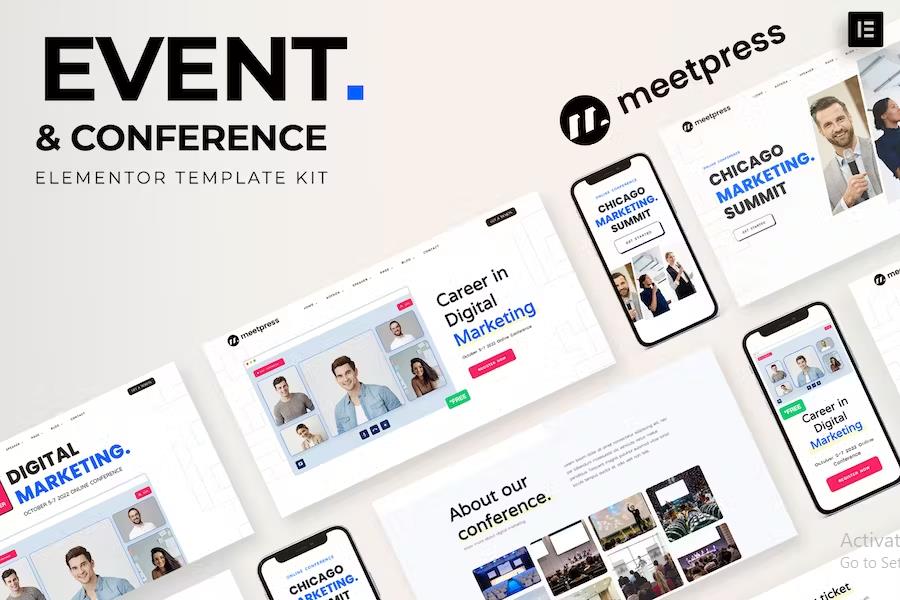 Product preview supplied for Meetpress - Event & Conference Elementor Template Kit