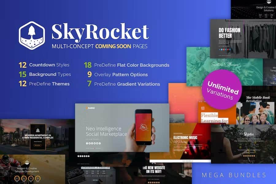 SkyRocket - MultiConcept Coming Soon Pages