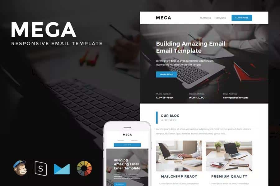 Preview image for Mega - Responsive Email + StampReady Builder