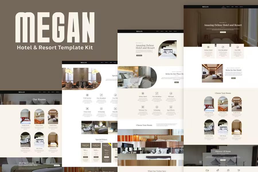 Megan - Hotel Booking Template Kit listing image