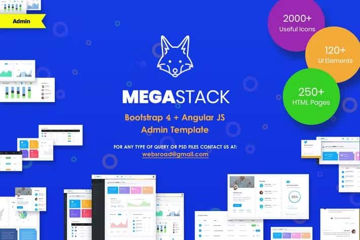 MegaStack - Bootstrap 4 & Angular JS Admin Dashboard Template and UI Framework