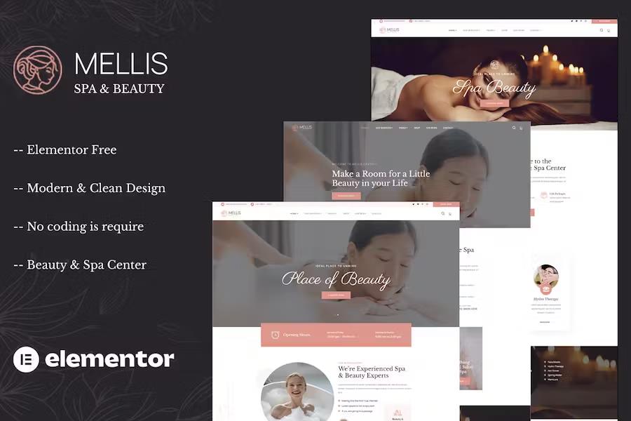 Mellis - Beauty & Spa Elementor Template Kit product preview