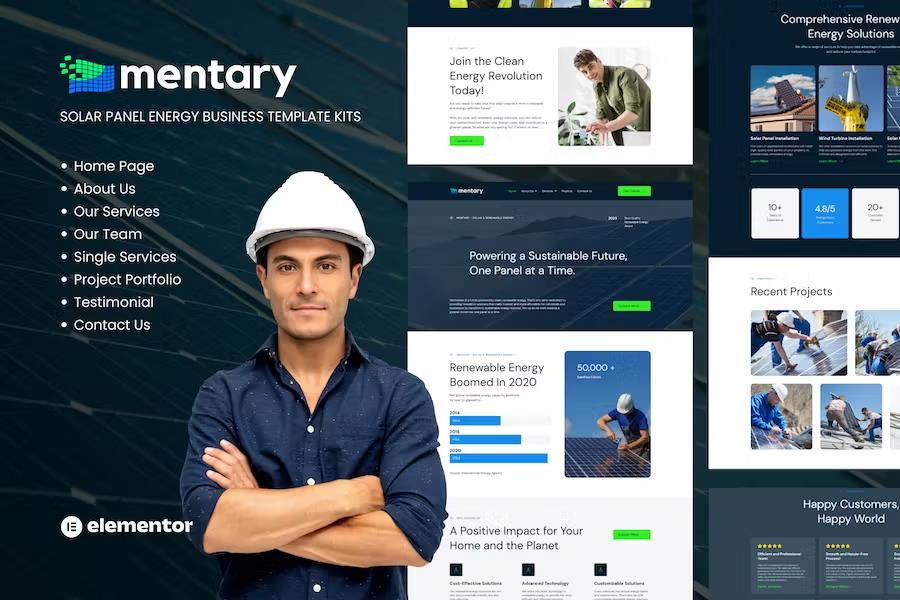 Preview image for Mentary - Solar Panel & Renewable Energy Template Kits