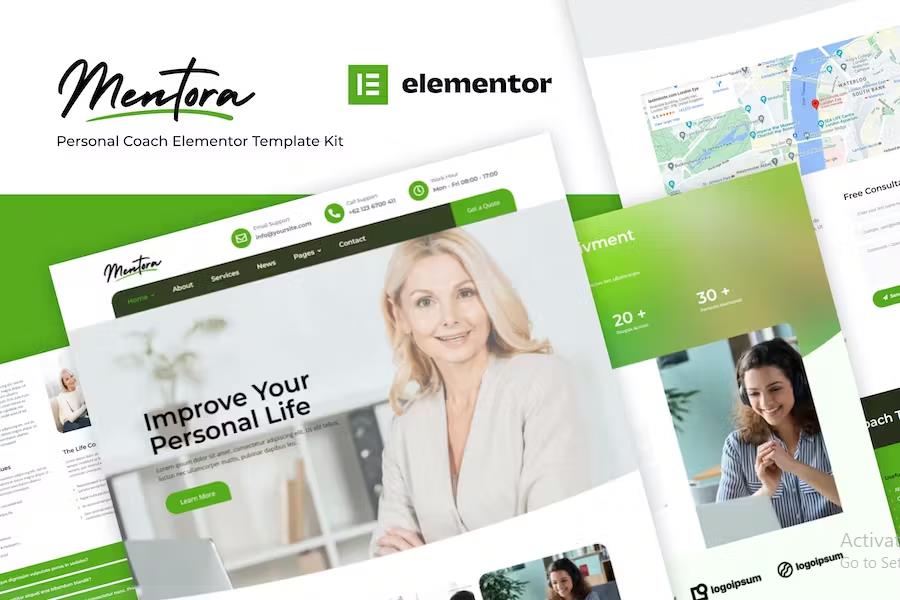 Mentora - Personal Coach Elementor Template Kit listing image