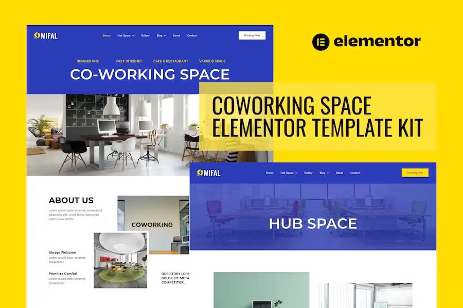 Mifal - Coworking Space Elementor Template Kit listing image