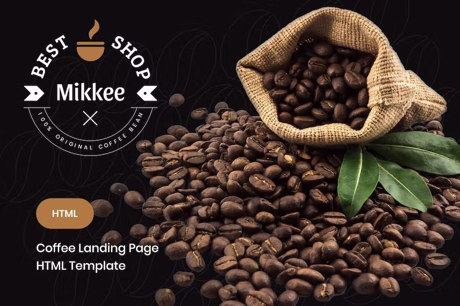 Mikkee - Coffee Landing Page HTML Template product preview