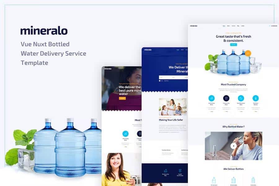Mineralo - Vue Nuxt Bottled Water Delivery Service Template