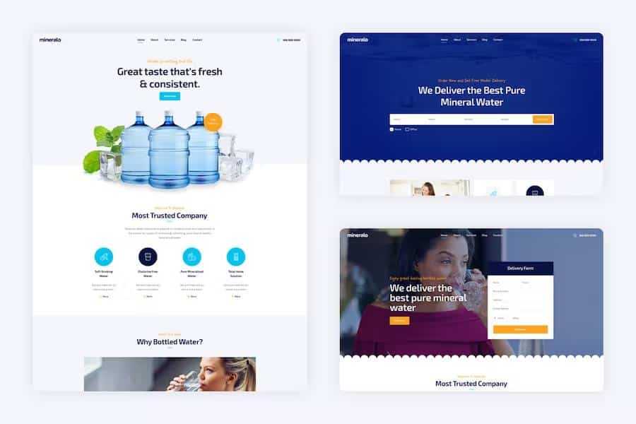 Mineralo - Bottled Water Delivery Service For Home & Office HTML Template