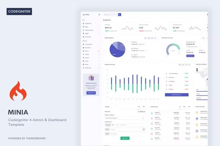 Minia - CodeIgniter 4 Admin & Dashboard Template listing image